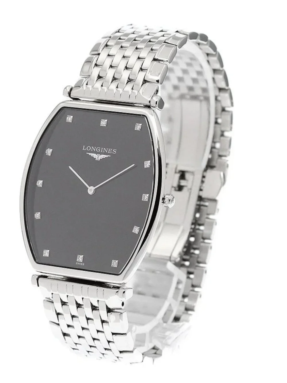 LONGINES Grand classic L4.786.4 12P diamond black Dial Quartz Men's Watch